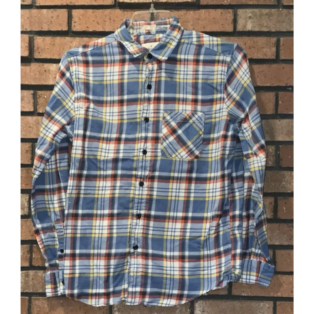 American Eagle Mens Multi Color Classic Fit Button Up Soft‎ Flannel Size M